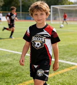 Personalized Youth Football Uniform - Breathable Sublimated <b>Soccer</b> Jersey and Shorts Set - Product Image 3