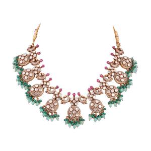 Ensemble collier et boucles d'oreilles festifs multicolores en pierres, en argent sterling 925 Gajaah, bijoux de mariée de haute qualité - Product Image 2