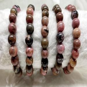 Natural Rhodonite <b>Bracelet</b> Crystal <b>Beaded</b> <b>Bracelet</b> Healing Gemstone Jewelry Reiki Chakra Meditation Gift for Women <b>Men</b> - Product Image 2