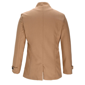 Manteau d'hiver long en laine mélangée pour homme avec rembourrage en duvet de canard gris, design classique, écologique, décontracté et professionnel - Product Image 2
