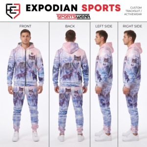 Wolf Print Zip Up <b>Hoodie</b> And Sweatpants Set <b>Men</b> Women Casual Tracksuit 2 Piece Outfit - Product Image 5