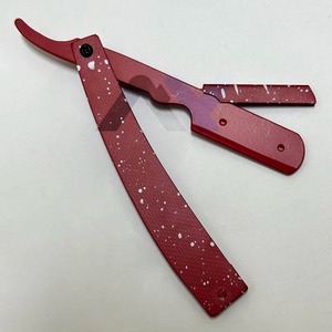 Rasoir de barbier professionnel en acier inoxydable rouge de qualité supérieure avec support pour demi-lame à bord unique, idéal pour la barbierie - Product Image 6