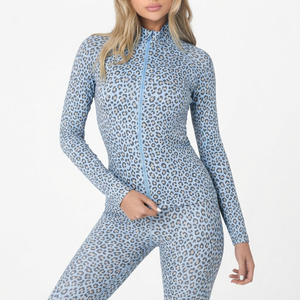 Animal Printed Yoga Training Jacket Full Sleeve Slimming Zipper <b>Top</b> Ladies Workout Style Polyester Jackets Ladies Fitness <b>Top</b> - Product Image 1