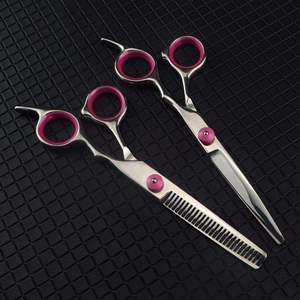 Juego de Tijeras Profesionales de Peluquería (Tijeras de Corte Recto y Tijeras de Entresacar) de Acero Inoxidable y Tijeras Texturizadoras - Product Image 2