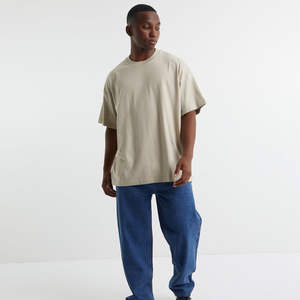 Camiseta Oversize de Algodón Grueso para Hombre con Hombros Caídos, Lisa, para Impresión Personalizada, Servicio OEM, Venta al por Mayor - Product Image 5