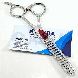 Ciseaux à effiler les cheveux en acier inoxydable avec vis rouge à 15 dents et tension réglable pour salon de coiffure - Product Image 2