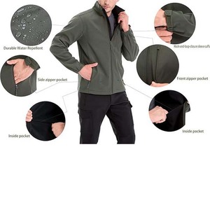 Men's New 2024 Soft <b>Jacket</b> Custom logo Soft Shell Waterproof Windproof Windbreaker Men <b>Fleece</b> <b>Lined</b> Polyester Softshell <b>Jacket</b> - Product Image 5