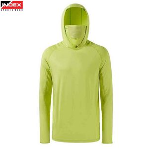 เสื้อฮู้ดตกปลาคุณภาพสูง UPF 50 เสื้อคลุมมีฮู้ดระบายอากาศได้ดี แขนยาว สำหรับใส่ตกปลาและกิจกรรมกลางแจ้ง - Product Image 1