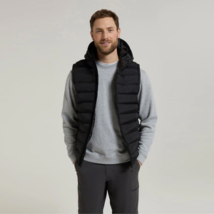Chaleco Acolchado Personalizado para Hombre, Sin Mangas, Ligero, de Poliéster y Nailon, Color Negro, Chaleco Acolchado de Invierno con Capucha - Product Image 5