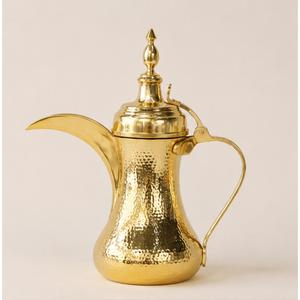 Traditional <b>Arabic</b> Dallah Brass & Stainless Steel Handmade Middle Eastern Coffee Teapot Elegant Majlis Coffee Kettle for Home - Product Image 3