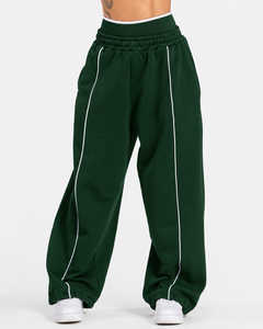 OEM <b>Women</b> Contrastline Zip Up Tracksuit Two Piece Casual Set Relaxed <b>Jacket</b> Wide Leg Pants Coordinated Outfit Wholesale Clothing - Product Image 5