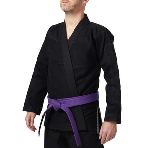 Kimono de karaté noir et violet pour homme, 100% coton, ajusté, respirant, logo personnalisé, taille adulte - Product Image 3