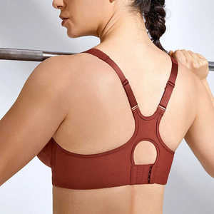 Fashionable New Design Breathable Eco-Friendly Elastic Waist Closure Women's Spandex/Nylon Fabric Sports <b>Bra</b> High Support Front - Product Image 3