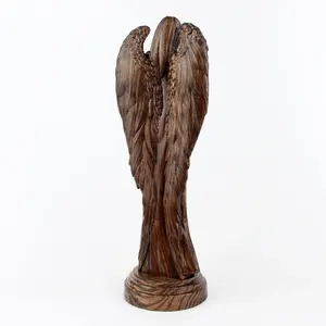 Sculpture d'ange en bois, figurine d'ange gardien, 12 pouces de haut, décoration religieuse artisanale, cadeau pour la maison, la famille, les fêtes - Product Image 2