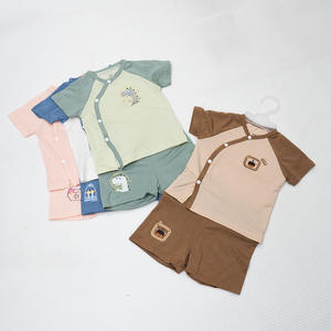 Conjunto de 2 Piezas para Bebé de Modal Premium (Manga Corta, Botón Único) - Ropa de Invierno Transpirable de Secado Rápido con Dibujos Animados ALB01 - Product Image 6