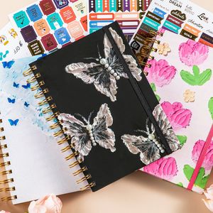 <b>A5</b> Spiral Notebook Fabric and PP Cover Hardcover <b>Diary</b> Planner Agenda Journal Gift Saddle Stitching Binding - Product Image 6