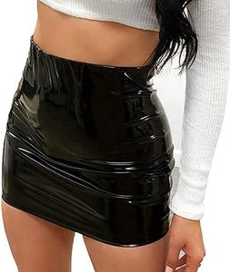 Minifalda Sexy de Cuero para Mujer, Diseño Personalizado, Cintura Alta, Ajustada, Falda de Cuero PU, Moda Femenina - Product Image 1