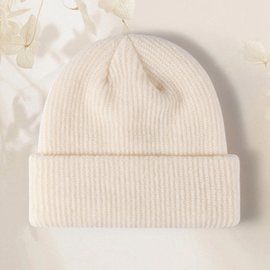 Unisex Acrylic Ribbed <b>Knit</b> Cuffed Beanie Warm Folded Brim Outdoor Cap <b>For</b> <b>Men</b> Wholesale OEM Custom Logo Winter <b>Hat</b> <b>For</b> Women - Product Image 2