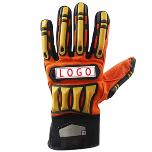 Guantes Deportivos para Exteriores, de Cuero, con Dedos Completos, Resistentes al Viento, Antideslizantes, con Cierre de Tirón, Unisex, para Invierno, en Naranja, Negro y Amarillo - Product Image 3
