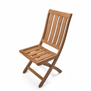 <b>Teak</b> Folding Portable Outdoor Dining <b>Chair</b> with Saber Legs Solid Wood Rustic Design - Product Image 3