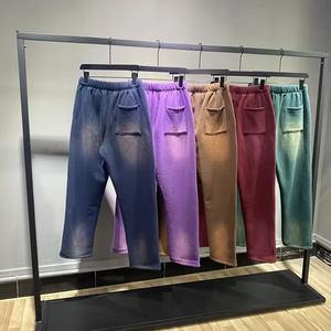 Pantalon de survêtement en coton noir pour homme, taille élastique avec cordon de serrage, poches latérales, respirant, automne - Product Image 4