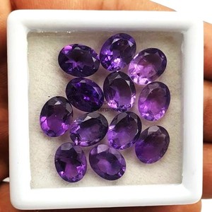 Ametyste naturelle ovale facettée 10mm 14mm, pierre précieuse violette en vrac pour la fabrication de bijoux, prix de gros, fabricant indien - Product Image 2