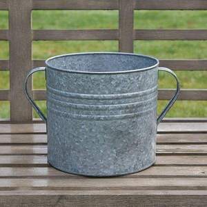 Jardinière en acier galvanisé, pot à fleurs en métal côtelé, bac de jardin rustique pour la décoration de la maison et du patio - Product Image 6