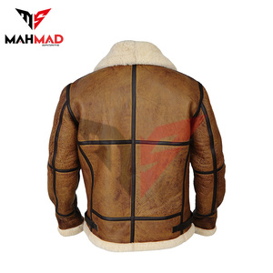 2026 Classic B3 Bomber <b>Jacket</b> Genuine Leather <b>Sheepskin</b> <b>Jacket</b> OEM Made Aviator B3 Genuine fur shearling <b>jacket</b> - Product Image 3