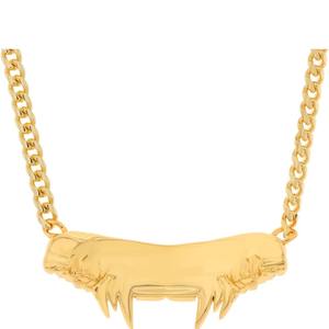 Colgante de Colmillo de Vampiro Dorado con Detalle de Moissanita, Bañado en Rodio, para Hombre, Estilo Hip Hop, Collar de Moda - Product Image 1