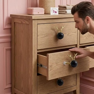 Ba Rabbit Resin Brass Cabinet <b>Knob</b> Novelty Shape Contemporary Drawer Pull Durable Easy Installation - Product Image 3