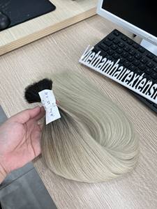 Extensions de cheveux vierges Remy 100% humains, double épaisseur, toutes couleurs, lisses, en vrac, origine Vietnam, qualité russe - Product Image 2