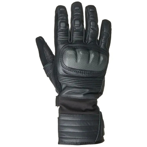 Gants de moto unisexes haut de gamme en cuir noir avec grip antidérapant et sangle de poignet réglable pour la conduite en toutes saisons - Product Image 6