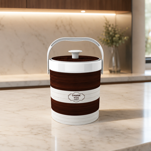 Seau à riz en plastique de qualité alimentaire Nandos Premium 8L brun foncé, surface durable anti-rayures, double couche thermique, écologique - Product Image 1