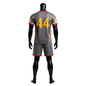 Ensemble d'uniformes de lacrosse sublimés gris et rouges unisexe, légers, en polyester, réversibles, maillot et short de sport pour équipes, vêtements athlétiques - Product Image 2