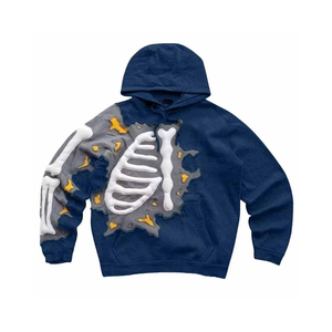 Men <b>Hoodie</b> 100% Cotton Custom Logo And Size Puff Printed Hooded And <b>Long</b> Sleeve <b>Oversize</b> Pullover Heavyweight - Product Image 2