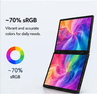 Moniteur portable à double écran pour la productivité, 15,6 pouces FHD 1080P IPS, écran tactile, type C, utilisation professionnelle, ordinateur portable, vidéoconférence