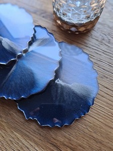 Top Quality Customize Square <b>Round</b> Epoxy Wood Resin Coaster Use Home Restaurant Hotel Coaster - Product Image 3