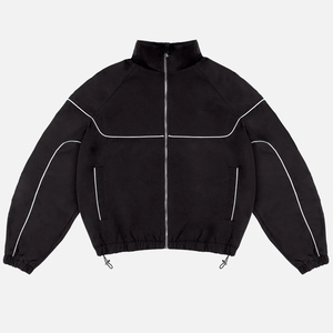 Ensemble de survêtement deux pièces en nylon patchwork pour homme, veste zippée légère et pantalon de jogging, idéal pour la course, l'entraînement et les loisirs - Product Image 4