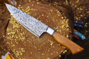 Couteau de chef LEGACY BLADES en acier Damas haut de gamme, manche en bois d'ébène, couteau de cuisine forgé à la main, fabricant OEM - Product Image 2