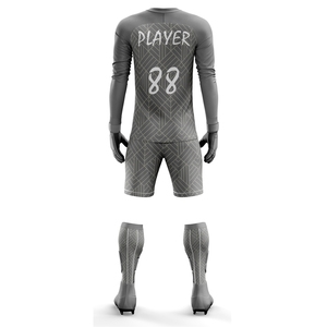 Ensemble de maillot de gardien de but de football personnalisé par sublimation, chemise et short rembourrés, respirant, vêtements de sport pour l'entraînement de l'équipe de football - Product Image 4
