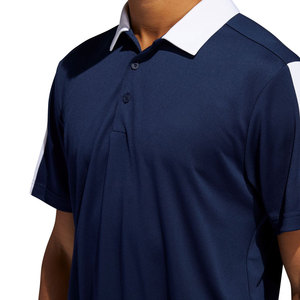 เสื้อโปโลผู้ชายสไตล์ใหม่ สีกรมท่า แขนสั้น คอปกสีขาว แต่งแถบข้างลำตัว ดีไซน์ลำลอง ผ้าถัก แห้งเร็ว - Product Image 5