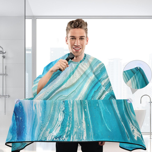 Cape de Barbier Professionnelle Imprimée par Sublimation Personnalisée en Polyester Imperméable pour Salon de Coiffure avec Col Ajustable - Product Image 6