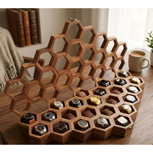Caja de Almacenamiento para Relojes de Madera Hecha a Mano con Interior de Terciopelo, Estuche Organizador de Relojes de Madera de Lujo para Coleccionistas de Relojes por AYAANS - Product Image 5