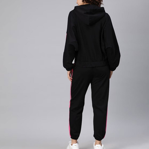 Conjunto Deportivo 2 en 1 para Mujer, Color Rosa, Corte Holgado, Largo, Color Sólido, Bolsillos Laterales, 100% Algodón, Ribete de Lino, Conjunto Deportivo de Moda - Product Image 3