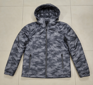 Veste matelassée à capuche camouflage gris pour homme, imperméable, coupe-vent, isolante thermiquement, pour l'hiver, la randonnée en plein air, décontractée, fermeture éclair intégrale - Product Image 6