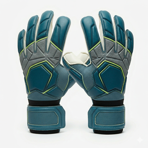 Guantes de Portero de Fútbol Profesionales, Verdes y Blancos, de Cuero PU, Dedos Completos, Antideslizantes, Transpirables, con Correa de Muñeca Ajustable, Unisex - Product Image 3