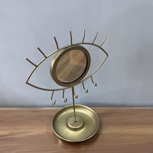 Modern Iron <b>Table</b> Top <b>Vanity</b> Decorative <b>Mirror</b> with Gold Finish - Product Image 3