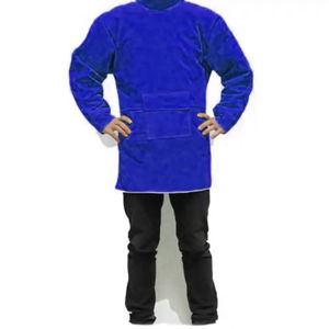 Nouvelle cape de soudage en cuir de vachette fendu, résistante au feu et aux radiations, niveau A, avec manches de protection. - Product Image 6