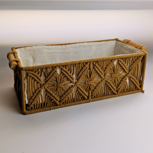JNC Macrame Eco Friendly Handmade Macrame Storage <b>Basket</b> for Home Decoration - Product Image 1