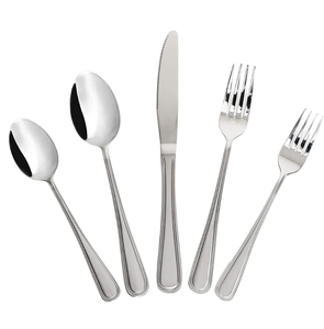 Juego de Cubiertos de Acero Inoxidable Ecológicos con Acabado Espejo, con Cuchara, Tenedor y Cuchillo, para Recepciones de Boda y Uso Doméstico - Product Image 1